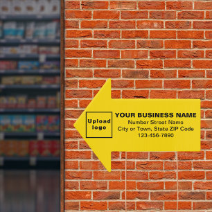 Panneau de forme de flèche jaune d'entreprise