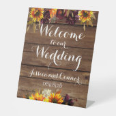 Panneau de grange rustique Soleil & Vin Bienvenue  (Recto)