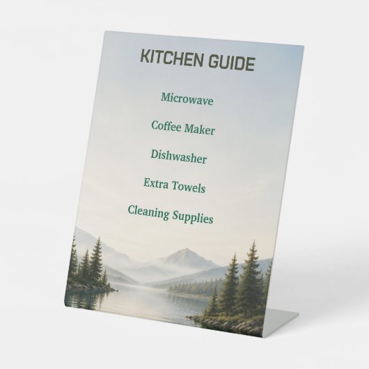 Panneau de guide de cuisine Lake House Airbnb (Recto)