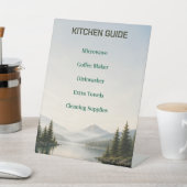 Panneau de guide de cuisine Lake House Airbnb (In SItu)