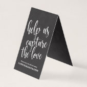 Panneau de hashtag de mariage calligraphie chic ta (Back)