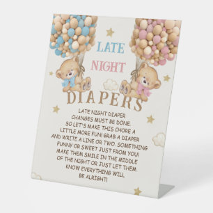 Panneau de jeu de baby shower pour couches de nuit