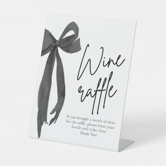 Panneau de jeu de tirage au sort de vin avec nœud (Recto)