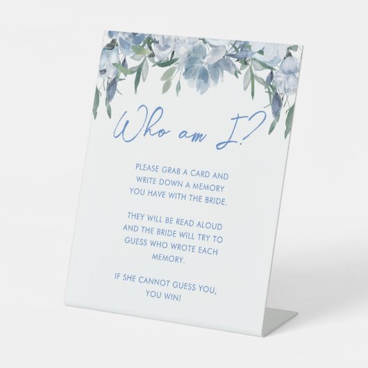 Panneau de jeu Dusty Blue Floral Who Am I Fête des (Recto)