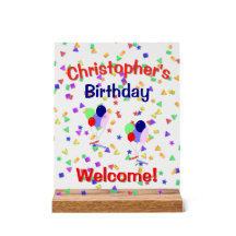 Panneau de joyeux anniversaire en acrylique coloré