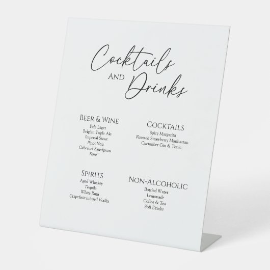 Panneau de la barre de boissons moderne Mariage cl (Recto)