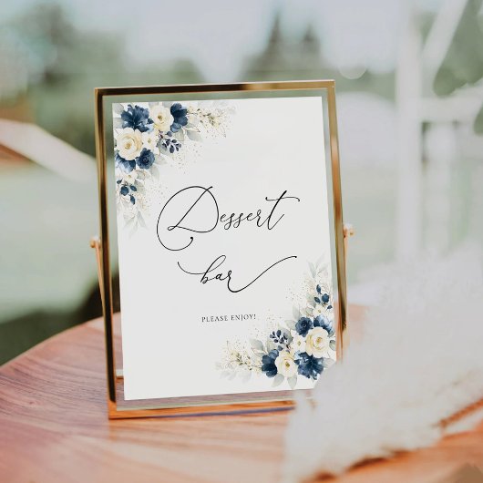 Panneau de la barre de dessert Marine bleu et blan