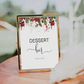 Panneau de la barre de dessert rouge de Noël