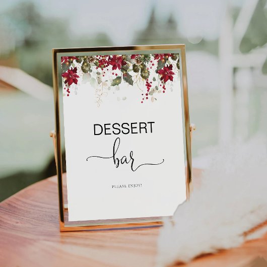 Panneau de la barre de dessert rouge de Noël