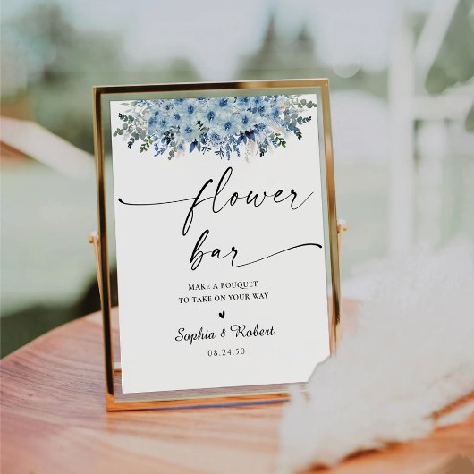 Panneau de la barre de fleurs Boho bleu