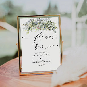 Panneau de la barre de fleurs d'Eucalyptus