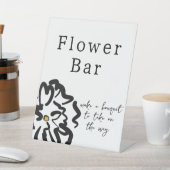 Panneau de la barre de fleurs noire et blanche con (In SItu)