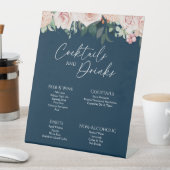 Panneau de la barre des boissons Blush Floral Navy (In SItu)