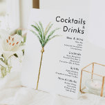 Panneau de la barre des boissons Palm Tree Destina<br><div class="desc">Ce palmier destination mariage bar design comprend des palmiers d'aquarelle tropicale sur un arrière - plan blanc éclatant qui évoque l'ambiance rêvée d'un mariage de destination. ce design rayonne sur l'amour des rives de sable et des palmiers balançoires, parfait pour les couples à la recherche d'une célébration vraiment inoubliable. Pour...</div>