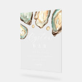 Panneau de la barre d'huîtres de l'aquarelle côtiè (Angle)