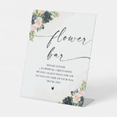 Panneau de la barre florale marine et rose pâle (Recto)