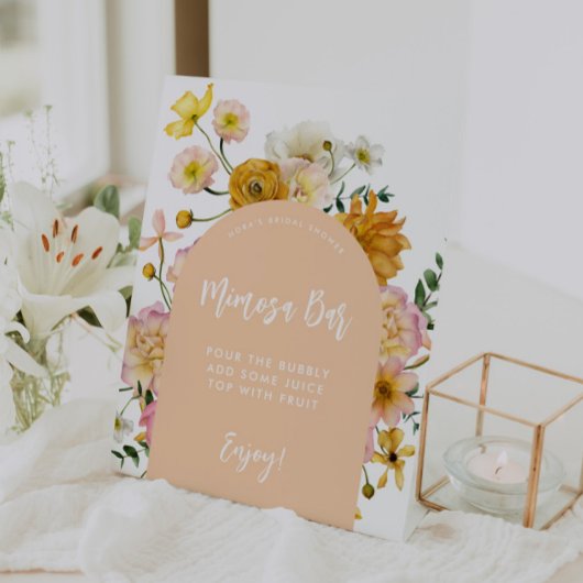 Panneau de la barre Mimosa Arche Florale Peach