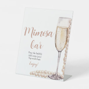 Panneau de la barre Mimosa de Champagne et de Pros