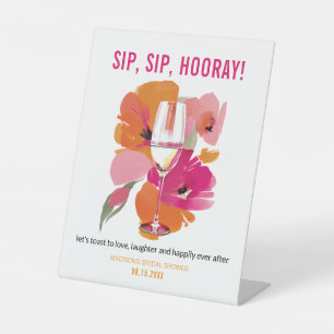 Panneau de la barre Vin Floral Verre Sip Sip Hoora