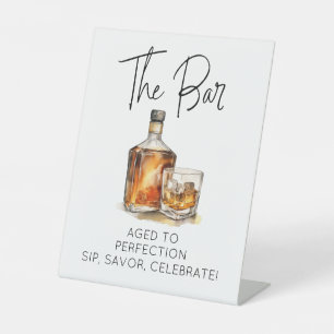 Panneau de la barre Whiskey personnalisé - âge à l