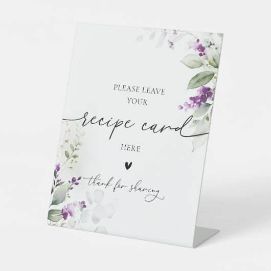 Panneau de la carte de recettes de lavande verte v (Recto)