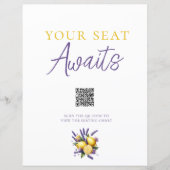 Panneau de la carte de siège de la Lavande de citr (Devant)