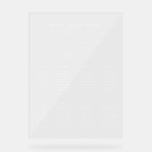 Panneau de la carte de siège en acrylique minimali (Recto)