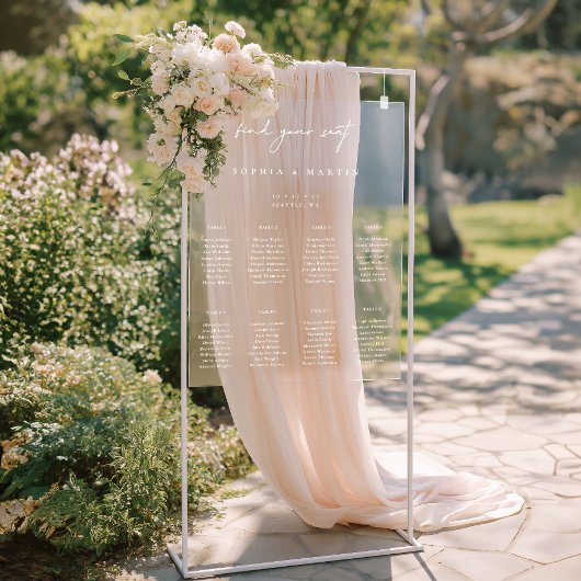 Panneau de la carte de siège en acrylique minimali