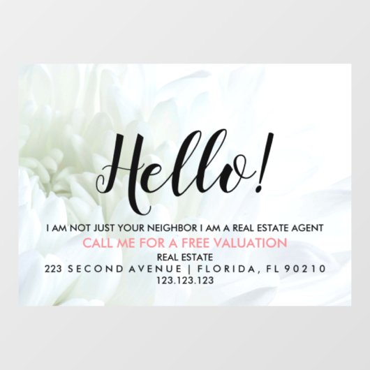 Panneau de la carte HELLO Agent immobilier (Feuille)