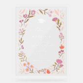 Panneau de la fête de graduation florale rose (Recto)