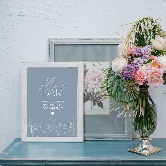 Panneau de la Fête des mariées bleue Dusty Mimosa