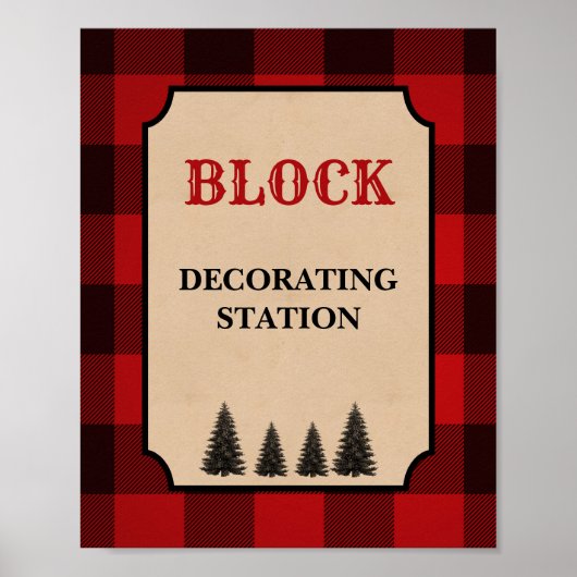 Panneau de la station de décoration de bloc de bûc (Devant)