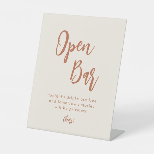 Panneau de la table Boho Desert Mariage Open Bar (Recto)