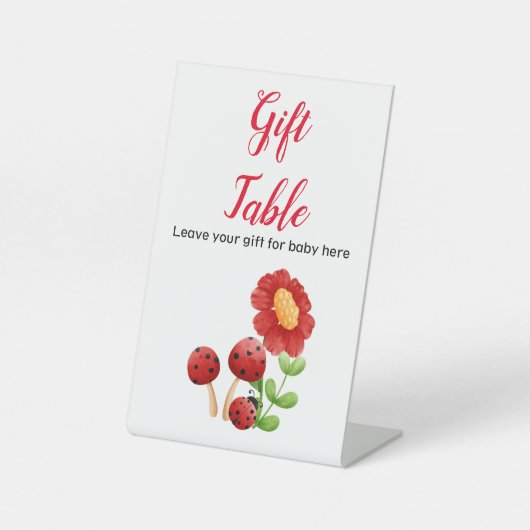 Panneau de la Table Cadeau Baby shower Ladybug, ma (Recto)