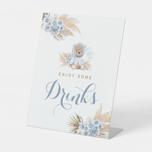 Panneau de la table de Baby shower de boisson Blue (Recto)