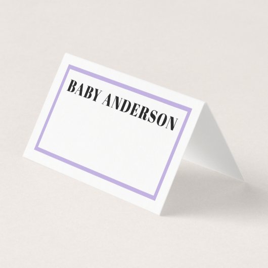 Panneau de la table de Baby shower pourpre (Front)