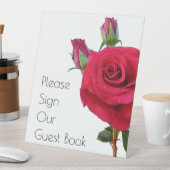 Panneau de la table du livre d'hôtes Mariage Red R (In SItu)