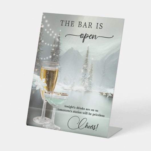 Panneau de la table Open Bar du Mariage de Noël (Recto)