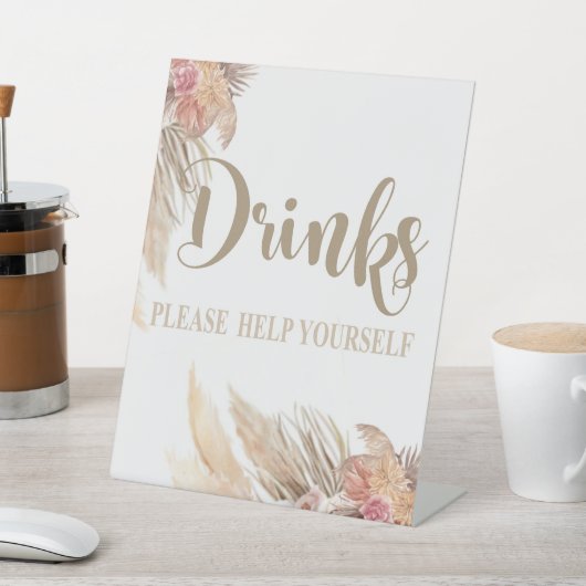 Panneau de la table Pampas Grass BOISSONS, Cachet (In SItu)