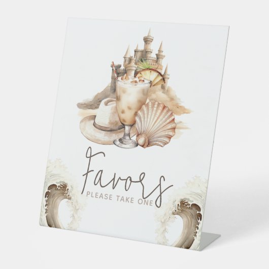 Panneau de la table Pastel Sand Anniversaire Plage (Recto)