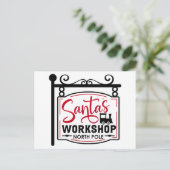Panneau de l'atelier du Père Noël Carte de vœux de (Debout devant)
