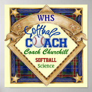 Panneau de l'entraîneur de softball - Poster de po