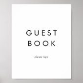 Panneau de livre d'or à typographie chic (Devant)