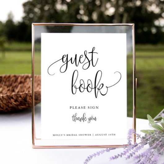 Panneau de livre d'or, Affiche de calligraphie min