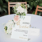 Panneau de livre d'or audio rose gold verdure mari