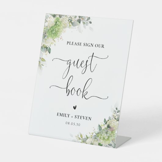 Panneau de livre d'or aux hydrangeas floraux (Recto)