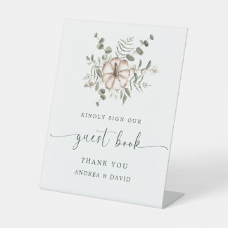 Panneau de livre d'or de mariage minimaliste rusti