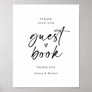 Panneau de Livre d'Or de Mariage Moderne Minimalis