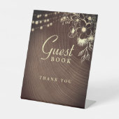 Panneau de livre d'or de mariage rustique (Recto)