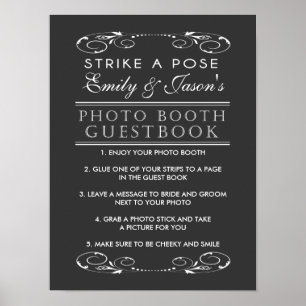 Panneau de livre d'or de photomaton de mariage